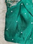 pure silk hand embroidery blouse/short sleeve maggam blouse/raw silk zardosi blouse/hand embroidered blouse/green ready made blouse zardosi