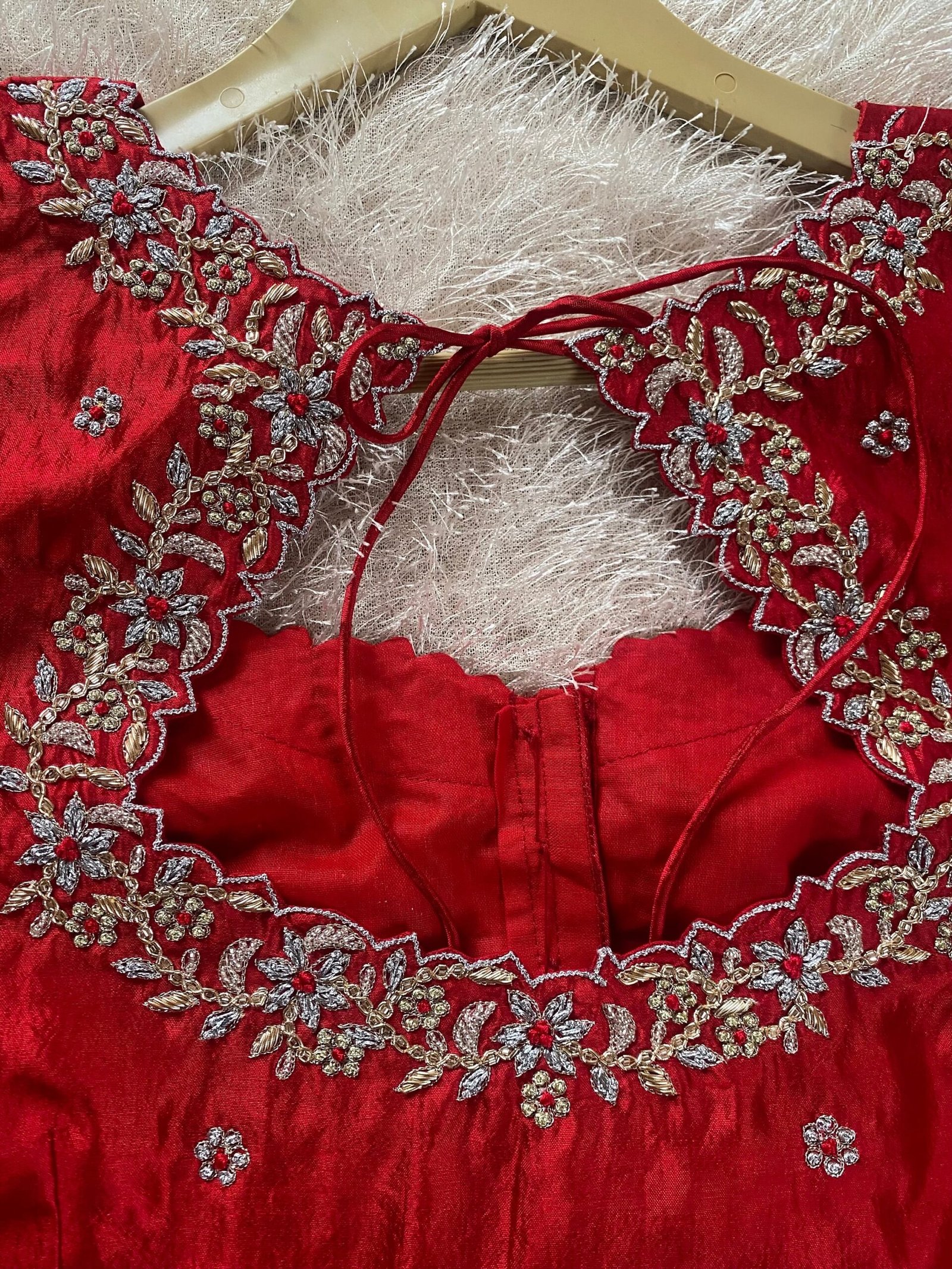 pure silk hand embroidery blouse/short sleeve maggam blouse/raw silk zardosi blouse/hand embroidered blouse/red ready made blouse zardosi