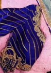 Navy blue silk hand embroidery blouse/blue saree maggam work blouse/blue saree blouse/hand embroidered blouse/blue ready made blouse zardosi