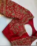 pure silk hand embroidery bridal blouse/ maggam blouse/red bridal zardosi blouse/red hand embroidered blouse/heavy embroidery wedding blouse