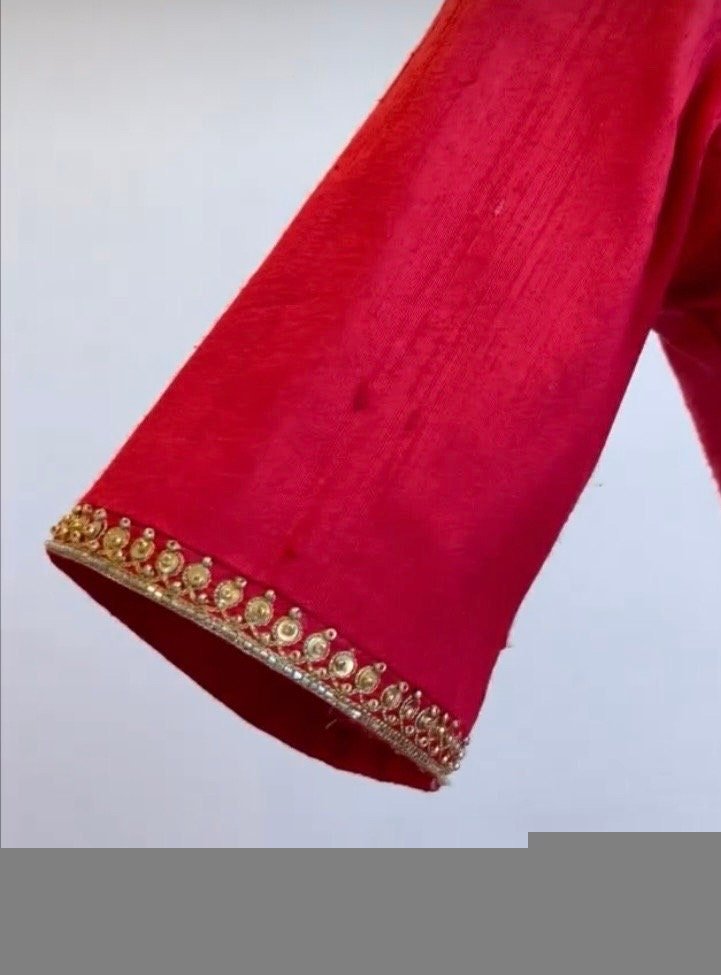 Hand embroidered Anarkali dress/red anarkali suit set/red hand work anarkali USA/Indian dresses/red kurta/pure silk red empire waist dress
