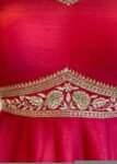 Hand embroidered Anarkali dress/red anarkali suit set/red hand work anarkali USA/Indian dresses/red kurta/pure silk red empire waist dress