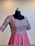 Hand Embroidered Anarkali Suit: Onion Pink Indian Dress