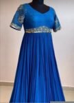 Blue Anarkali suit usa/hand embroidery anarkali kurta/royal blue anarkali dress/elbow sleeves dress anarkali/Indian dresses/blue anarkali us