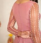 Pink Anarkali suit usa/full sleeve anarkali kurta/blush anarkali gown/hand embroidered gown/peach pink kurta/coral pink long party dress usa
