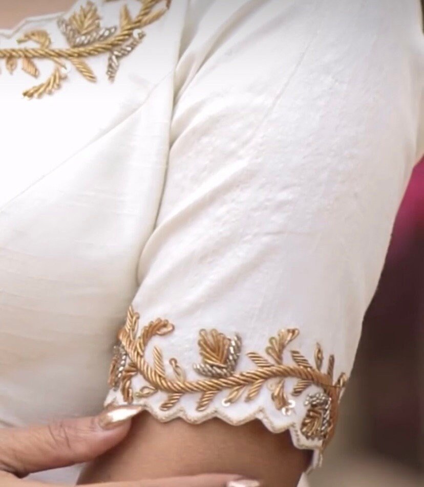 Hand embroidered Anarkali dress/cream anarkali suit set/white hand work anarkali with dupatta/white kurta/Anarkali with pants and dupatta