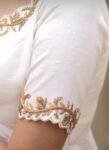 Hand embroidered Anarkali dress/cream anarkali suit set/white hand work anarkali with dupatta/white kurta/Anarkali with pants and dupatta