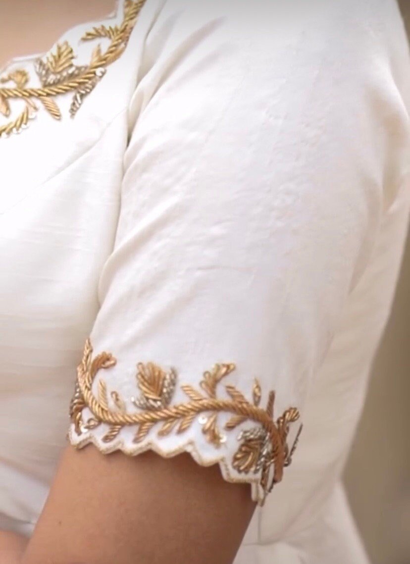 Hand embroidered Anarkali dress/cream anarkali suit set/white hand work anarkali with dupatta/white kurta/Anarkali with pants and dupatta