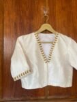 pure silk hand embroidery blouse/ saree maggam blouse/white zardosi blouse /hand embroidered moderblouse/cream ready made blouse zardosi usa