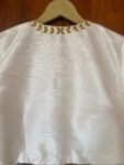 pure silk hand embroidery blouse/ saree maggam blouse/white zardosi blouse /hand embroidered moderblouse/cream ready made blouse zardosi usa
