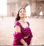 Women’s lehenga set/plum croptop lehenga/Indian crop top skirt USA/hand embroideredwedding lehenga USA/plum color silk skirt/organza lehenga