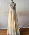 Women’s lehenga set/cream croptop lehenga/Indian crop top skirt USA/hand embroidered lehenga set dupatt/cream silk skirt/white lehenga choli