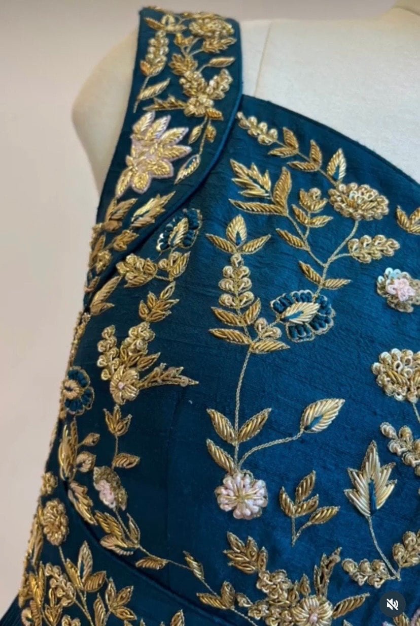 Blue Anarkali suit usa/hand embroidery anarkali kurta/royal blue anarkali dress/ sleeveless dress anarkali/Indian dresses/blue anarkali USA