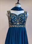 Blue Anarkali suit usa/hand embroidery anarkali kurta/royal blue anarkali dress/ sleeveless dress anarkali/Indian dresses/blue anarkali USA