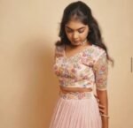 Women’s lehenga set/ crop top lehenga/Heavy crop top skirt USA/wedding lehenga USA /sequin lehenga skirt/peach lehenga/teens top n lehenga
