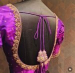 pure silk hand embroidery blouse/saree maggam blouse/collar zardosi blouse/hand embroidered blouse/ready made blouse/puff sleeve blouse