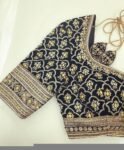 pure silk hand embroidery bridal blouse/ maggam blouse/black heavy embroideryblouse/ hand embroidered blouse/heavy embroidery wedding blouse