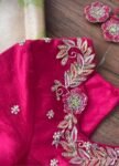 pure silk hand embroidery blouse/saree maggam blouse/purple zardosi blouse/hand embroidered blouse /magenta pink ready made blouse zardosi