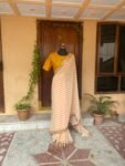 Stripes georgette designer saree with stitched blouse / silk saree with readymade blouse / stripes saree USA / saree blouse set / silk saree