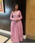 Lavender Zardosi Anarkali Suit: Hand Embroidered Indian Dress