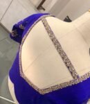 Blue Silk Saree Blouse: Hand Embroidered Zardosi Maggam Work