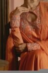 Orange Anarkali Suit: Hand Embroidered Zardosi Indian Dress