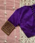pure silk purple hand embroidery blouse /saree maggam blouse/pure raw silk zardosi blouse/hand embroidered blouse/purple ready made blouse