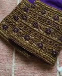 pure silk purple hand embroidery blouse /saree maggam blouse/pure raw silk zardosi blouse/hand embroidered blouse/purple ready made blouse