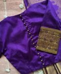 pure silk purple hand embroidery blouse /saree maggam blouse/pure raw silk zardosi blouse/hand embroidered blouse/purple ready made blouse