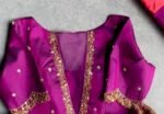 pure silk hand embroidery blouse/saree maggam blouse/purple zardosi blouse/hand embroidered blouse /magenta pink ready made blouse zardosi