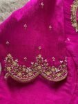 pure silk hand embroidery blouse/pink maggam blouse/silk zardosi blouse/hand embroidered blouse/pink ready made blouse zardosi/pink blouse
