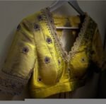 pure silk hand embroidery blouse/mehendi green maggam blouse/green hand embroidered blouse/green ready made blouse zardosi/green blouse USA