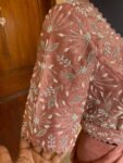 Pink Ruffle saree/neutral ruffle saree with stitched blouse/readymade saree belt with blouse/silk ruffle saree/saree with belt/lehenga saree