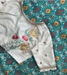 pure silk hand embroidery blouse/cream maggam blouse/pure raw silk zardosi blouse / hand embroidered blouse/cream designer ready made blouse