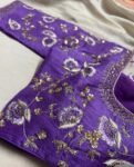 pure silk hand embroidery bridal blouse/maggam blouse/bridal zardosi blouse/all over hand embroidered blouse/lavender embroidery blouse usa