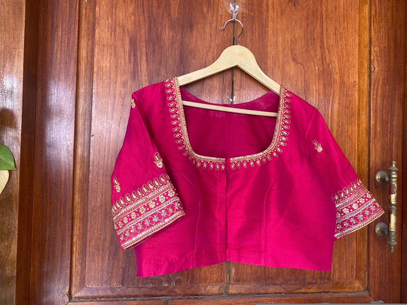 pure silk pinkhand embroidery blouse/saree maggam blouse/pink maggam blouse/pink hand embroidered blouse/pink ready made handwork blouse usa