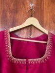 pure silk pinkhand embroidery blouse/saree maggam blouse/pink maggam blouse/pink hand embroidered blouse/pink ready made handwork blouse usa
