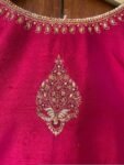pure silk pinkhand embroidery blouse/saree maggam blouse/pink maggam blouse/pink hand embroidered blouse/pink ready made handwork blouse usa