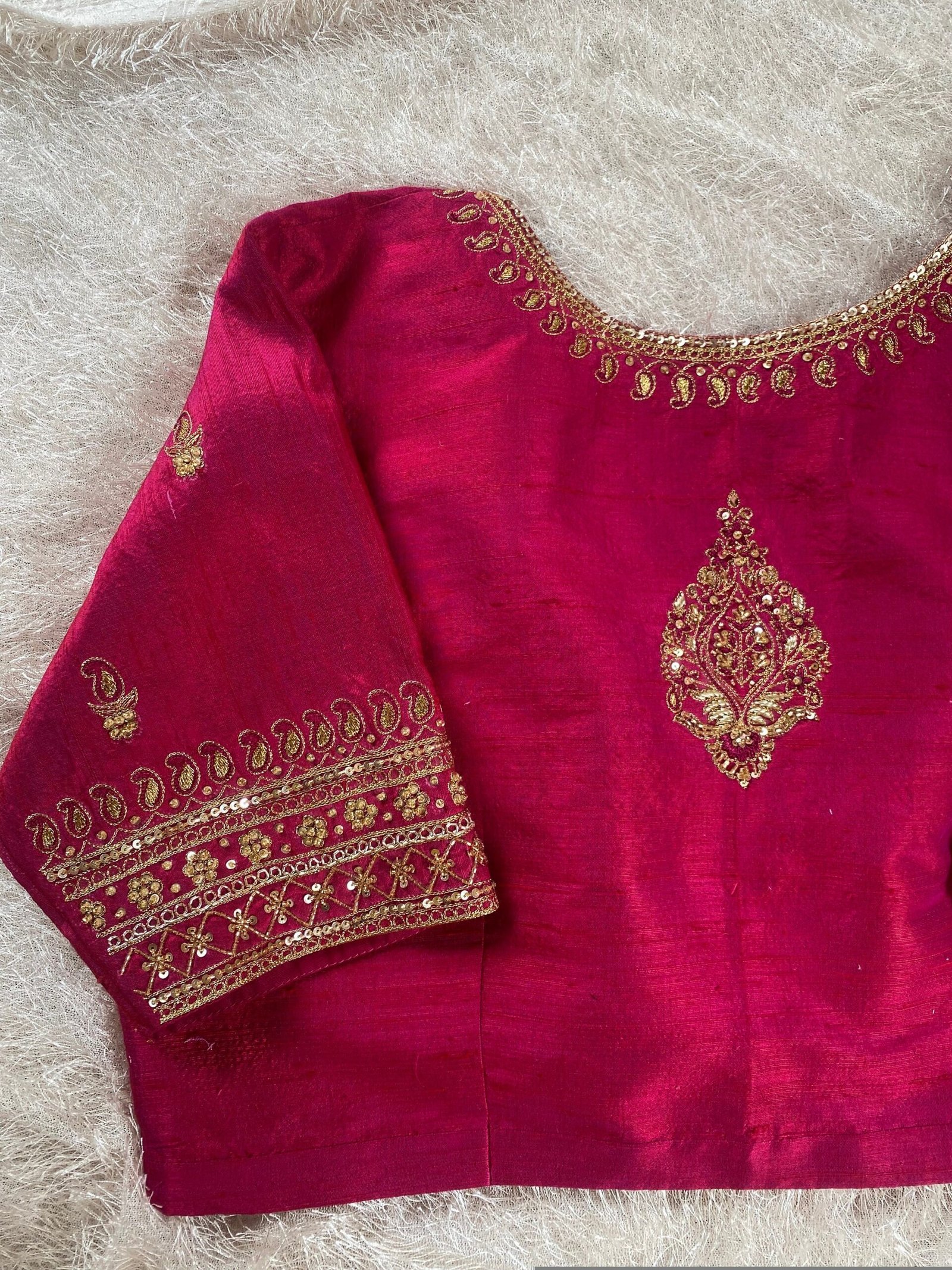 pure silk pinkhand embroidery blouse/saree maggam blouse/pink maggam blouse/pink hand embroidered blouse/pink ready made handwork blouse usa