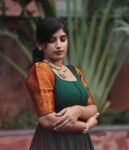 Anarkali usa/anarkali kurta/green pure Handloom dress with border/narayanpet anarkali/big border dresses/green big border handloom dress usa