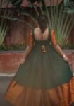 Anarkali usa/anarkali kurta/green pure Handloom dress with border/narayanpet anarkali/big border dresses/green big border handloom dress usa