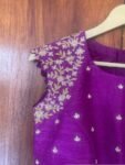 pure silk hand embroidery blouse/purple maggam blouse/purple raw silk zardosi blouse/ hand embroidered blouse/sleeveless ready made blouse