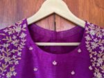 pure silk hand embroidery blouse/purple maggam blouse/purple raw silk zardosi blouse/ hand embroidered blouse/sleeveless ready made blouse