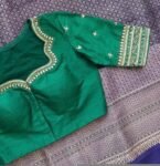 pure silk hand embroidery blouse/saree maggam blouse/green zardosi blouse/hand embroidered moderblouse/green ready made blouse zardosi usa