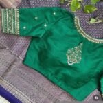 pure silk hand embroidery blouse/saree maggam blouse/green zardosi blouse/hand embroidered moderblouse/green ready made blouse zardosi usa