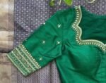 pure silk hand embroidery blouse/saree maggam blouse/green zardosi blouse/hand embroidered moderblouse/green ready made blouse zardosi usa