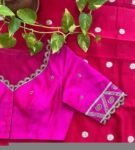 pure silk hand embroidery blouse/saree maggam blouse/purple zardosi blouse/hand embroidered blouse /magenta pink ready made blouse zardosi