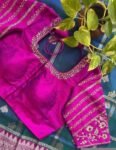 pure silk hand embroidery blouse/saree maggam blouse/purple zardosi blouse/hand embroidered blouse /magenta pink ready made blouse zardosi
