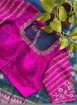 pure silk hand embroidery blouse/saree maggam blouse/purple zardosi blouse/hand embroidered blouse /magenta pink ready made blouse zardosi