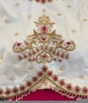 pure silk hand embroidery blouse /modern saree maggam blouse/cream zardosi blouse / hand embroidered blouse/off white ready made blouse